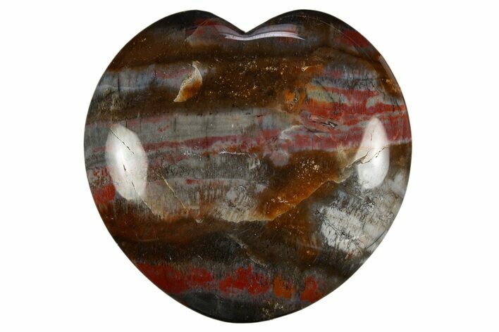 Colorful Polished Petrified Wood Heart - Arizona #311960